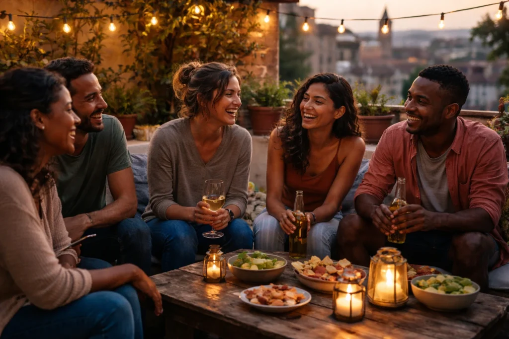 Teachers sharing resilience stories during a meetup