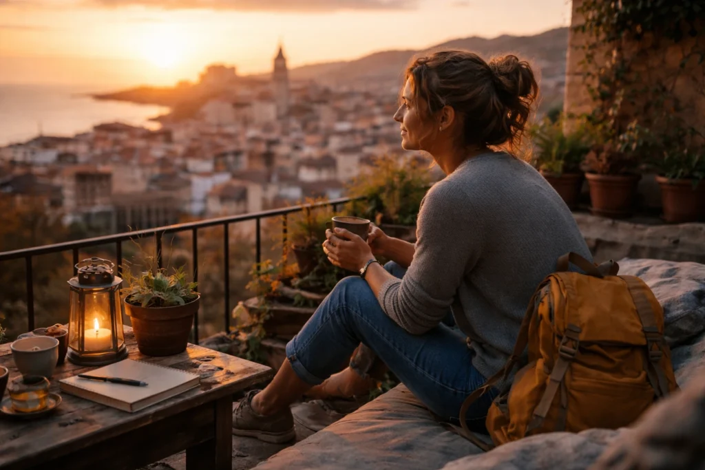 A teacher building strength silently